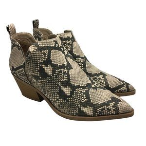 Womens Sz 9 Cari Cut Out Snake Print Ankle Bootie Boots Universal Thread Gray
